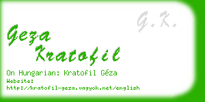 geza kratofil business card